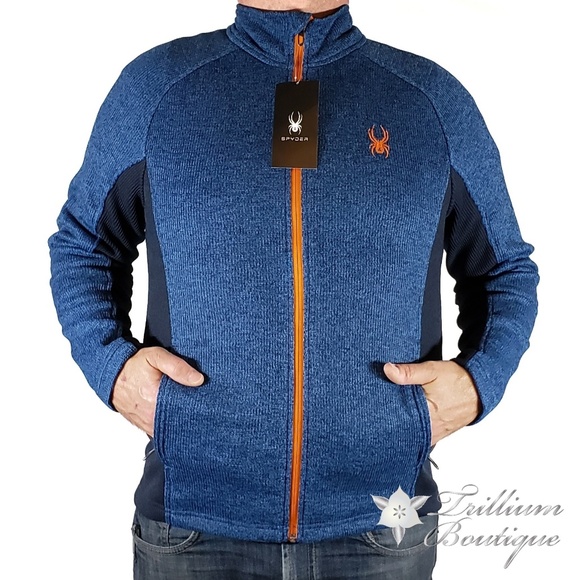 Spyder Men's Constant Full Zip Sweater Blue Large - Picture 2 of 6